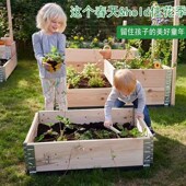 原木一米菜园木制种植箱框床蔬菜种植花盆户外庭院花园社区木围板