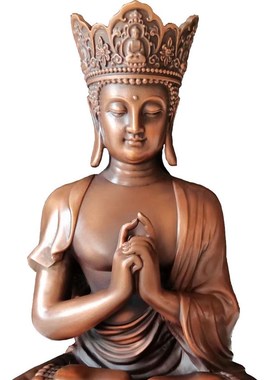 铜品缘精铸 藏传紫铜毗卢遮那佛家居供奉摆件 红铜仿古色工艺品