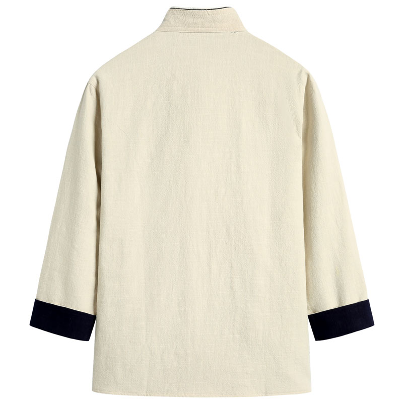 唐装男春季中国风男装麻料两面穿外套中式手工盘扣复古上衣男