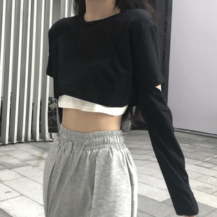 主播性感短款 T恤跳舞上衣服女团风打歌服 爵士街舞DS服装 jazz女装