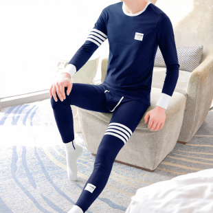 舒适线衣线裤 男生打底裤 打底衫 男士 衬裤 套装 青年修身 保暖 秋衣秋裤
