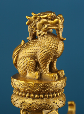 黄铜华表摆件精致华表流云柱中华柱盘龙柱铜家具办公室装饰工艺品