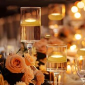 元 饰灯 宵节十五防水漂浮茶蜡烛灯水漂泳池无焰浮动闪烁浪漫婚礼装