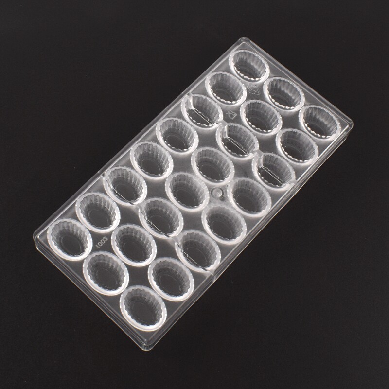 3.5cm 24连椭圆花边巧克力模具 PC-1003 椭圆形模 PC材料烘焙模具