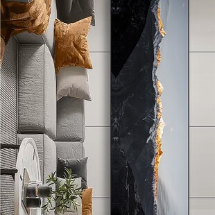 雪山客厅沙发背景墙装饰画长横幅床头挂画雪山超大风景画高清画