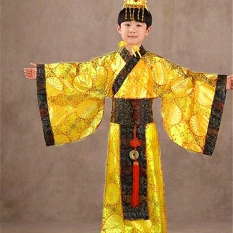 儿童古装男唐朝太子汉朝皇帝皇上表演服装龙袍汉服陛下大王演出服