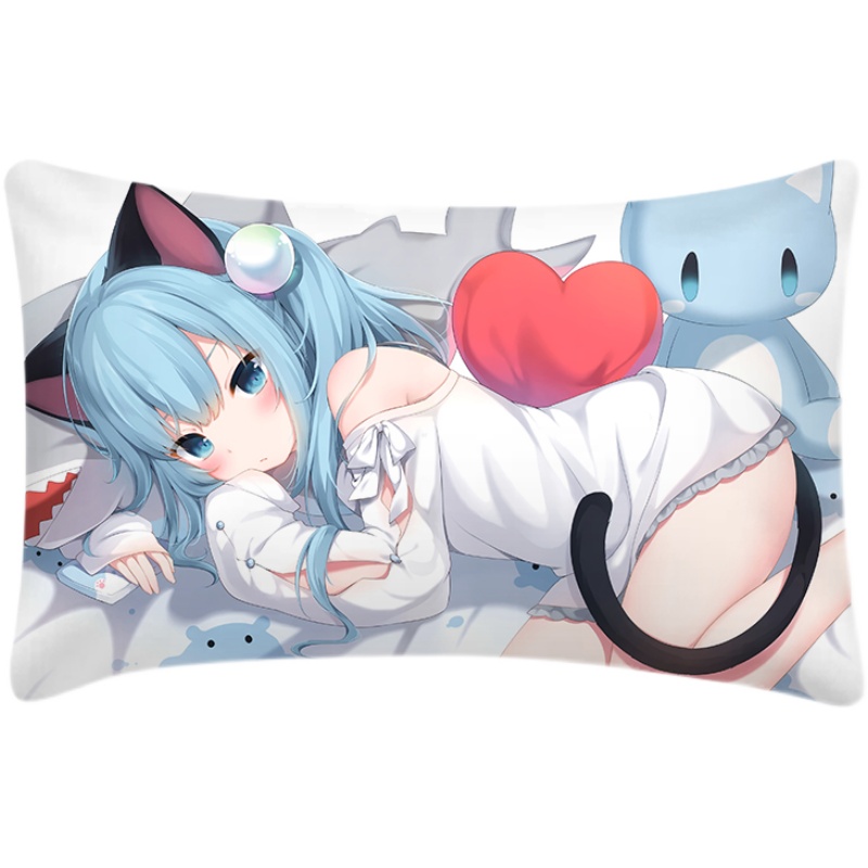 定做动漫卡通单人猫羽雫枕套二次元猫娘抱枕套子DIY枕皮枕袋4874