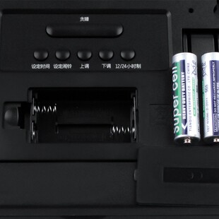 易美特 静音闹钟大屏LCD电子时钟时尚钟表温度万年历座钟农历老人