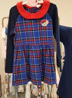 B211杰女童连衣裙3655方格