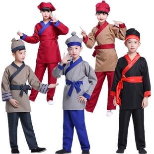 古装店小二平民百姓服装男女童古代家丁仆人杂役表演汉服
