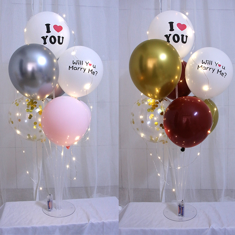 will you marry me求婚告白发光气球支架桌飘杆子桌面氛围装饰品
