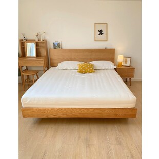 长1.9米白蜡木全实木床宽1.35米1.2日式 1.5米简约单人床 北欧风格