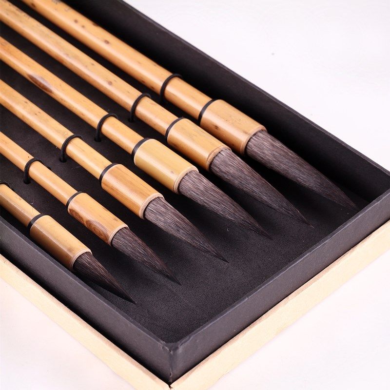 书梁6只装鼠须毛笔行书草书书法用笔 文房四宝毛笔鼠须大中小毛笔,文具电教/文化用品/商务用品,毛笔,淘宝优惠券,粉丝福利购,淘宝优惠卷