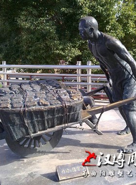 玻璃钢仿铜人物雕塑传统文化陶瓷制作流程铜雕文化博物馆小品定做