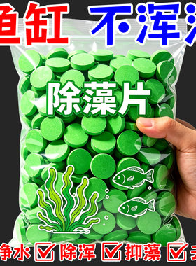 鱼缸除藻片青苔清理净水神器绿水褐藻丝藻黑藻去除水垢不伤金鱼缸
