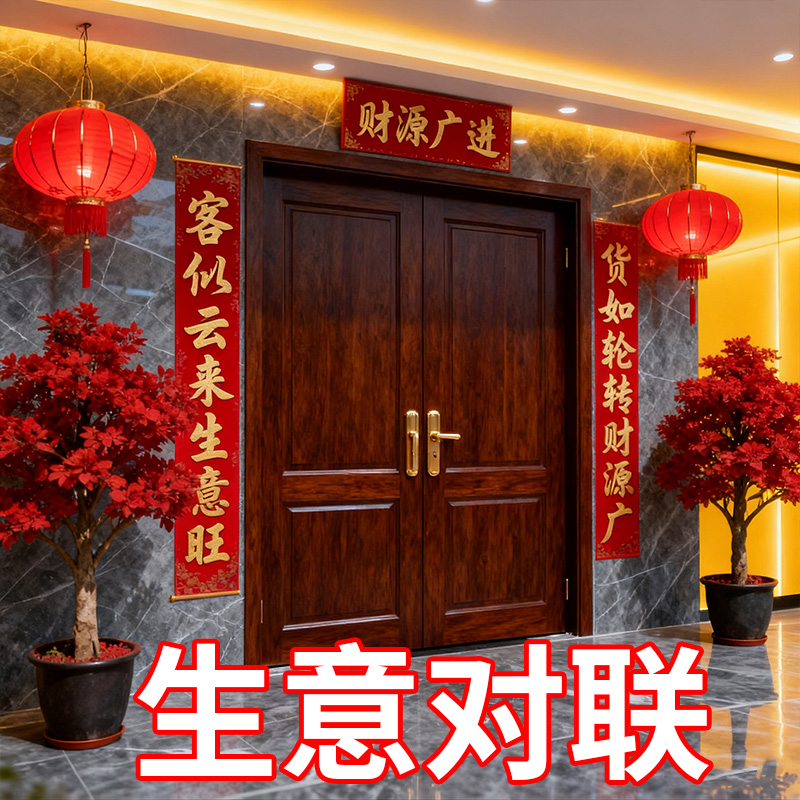 2026年对联新款门面春节对联生意兴隆门联防水公司商场开业生意