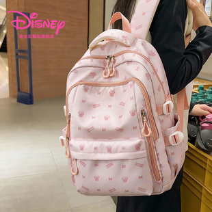 迪士尼书包女生小学生新款大容量女孩初中高中生多层轻便双肩背包