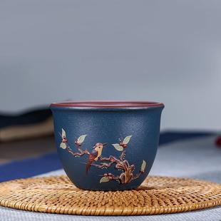 喝茶杯女士单个单杯陶瓷杯子 纯手工紫砂杯主人杯高档个人杯男士