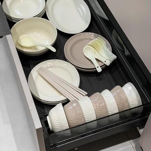 家用陶瓷餐具碗筷北欧乔迁碗具简约碗盘组合高级感 釉下彩碗碟套装