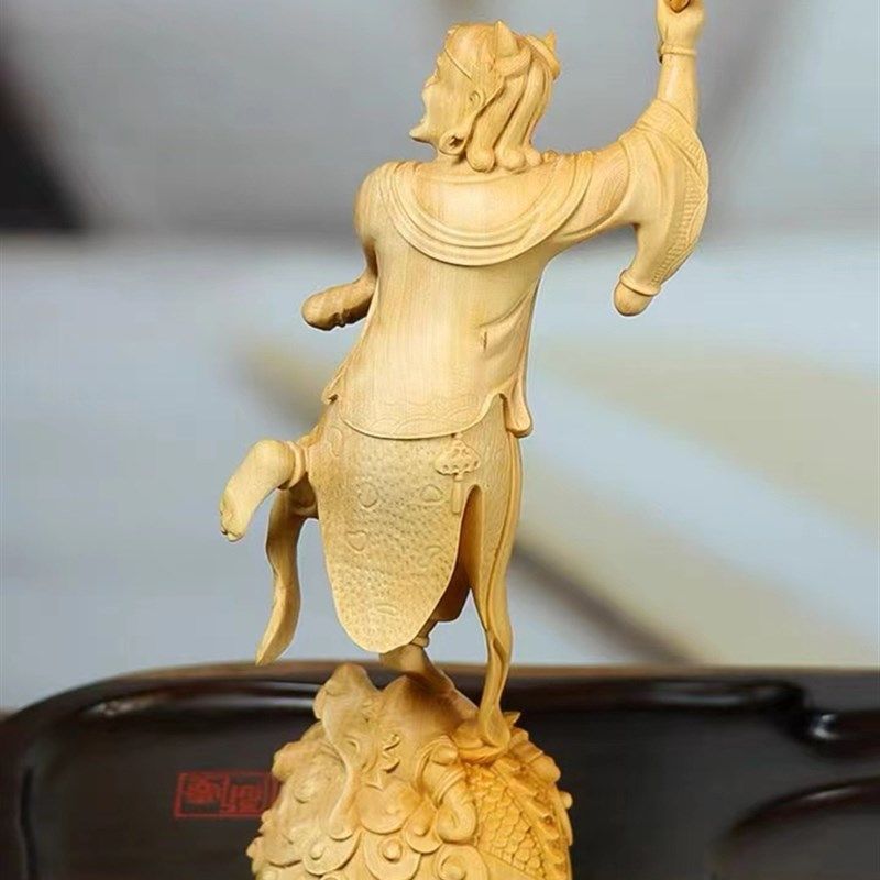 魁星点斗小木雕实木雕刻黄杨木学子祝福家居饰品玄关装饰