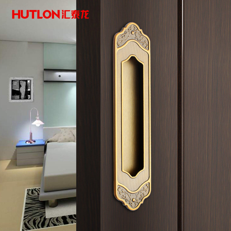 汇泰龙折叠移门推拉门把手嵌入式暗藏隐形拉手衣橱柜抽屉扣手7011
