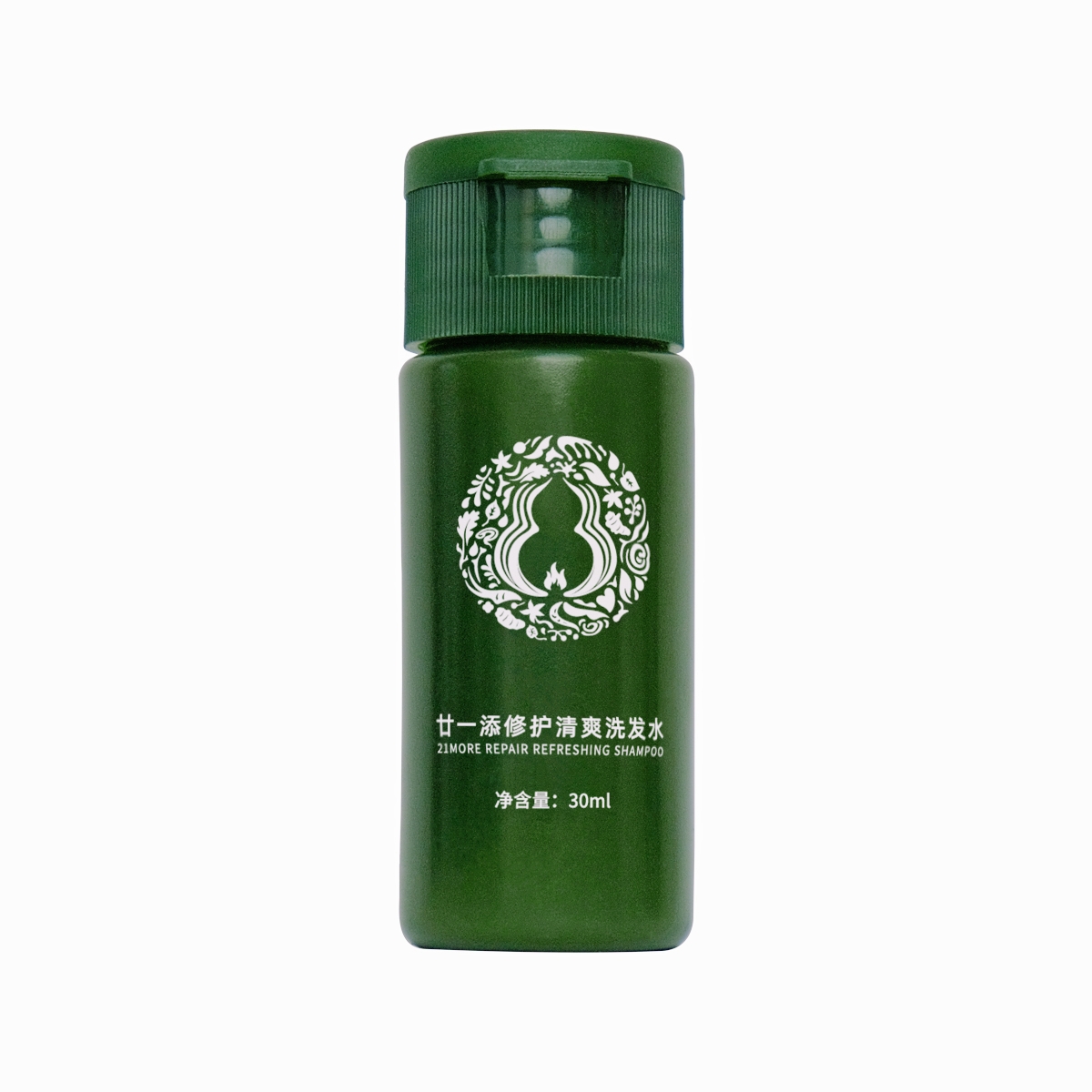 廿一添植物清爽蓬松洗发水30ml旅行装中样无硅油灵芝人参去屑控油