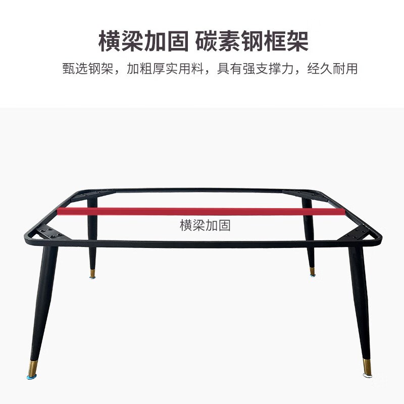 新疆包邮欧式餐桌仿岩板纹钢化玻璃小户型家用餐厅长方形饭桌轻奢