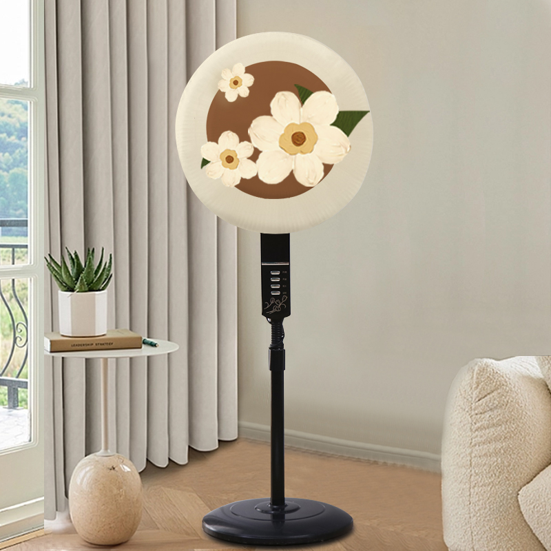 奶油风布艺圆形电风扇防尘罩简约全包通用落地扇挂壁扇装饰保护套