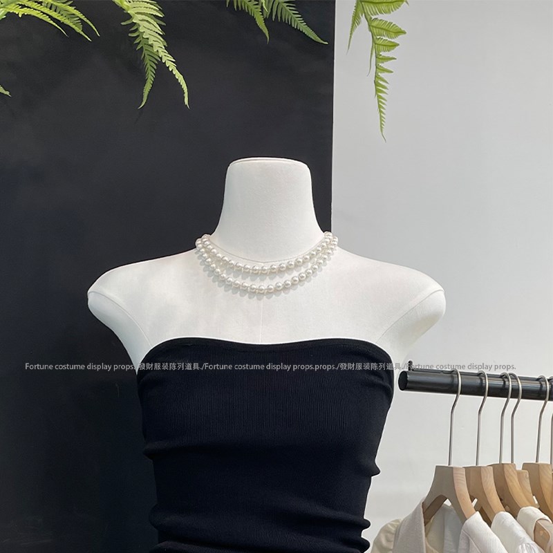 服装店模特展示架扁身女假人高档橱窗人台无手平胸直角肩陈列道具