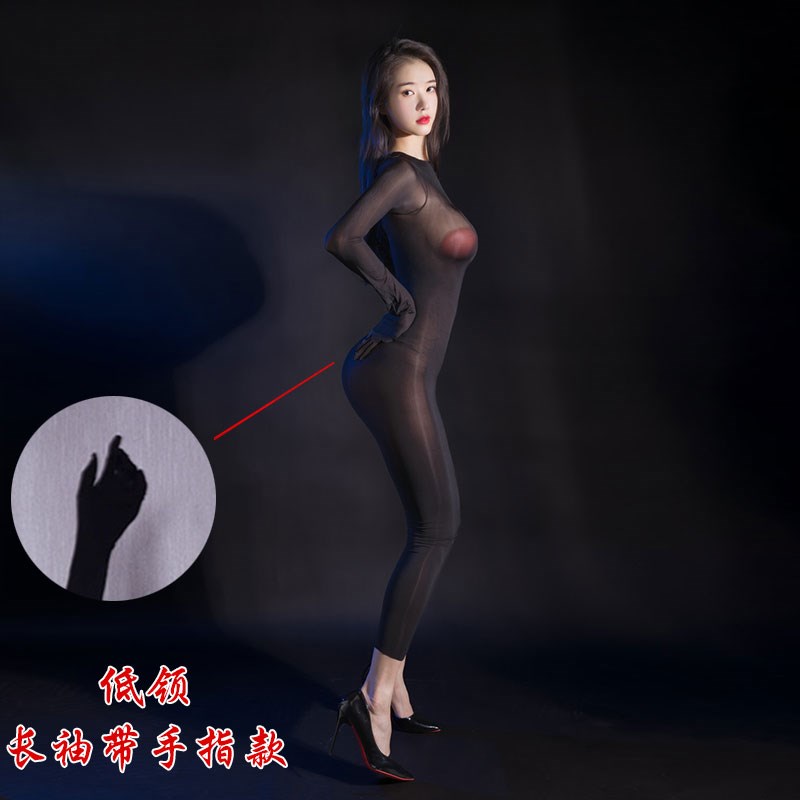 【无缝裙】912针薄无侧缝无袖长袖油亮丝滑手指连衣裙可定制长度