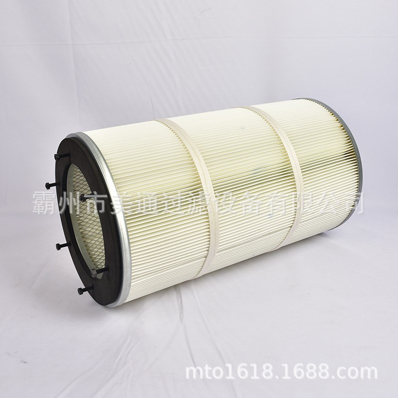 【】吊装覆膜聚酯除尘滤筒 六螺丝杆螺栓除尘滤筒