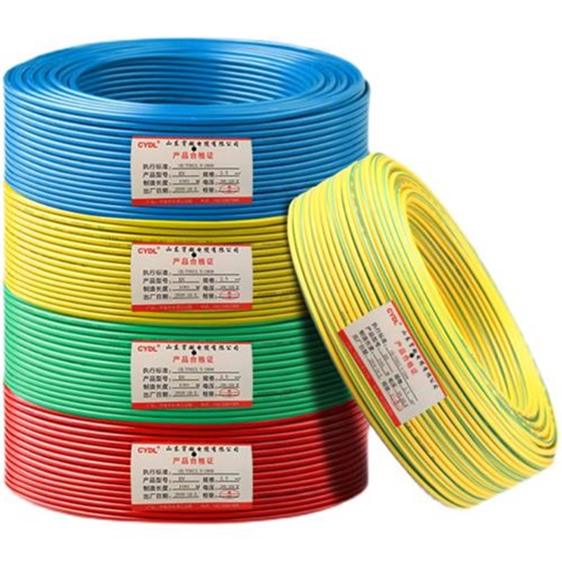 纯铜电线2.5国标4平方铜芯家用BV1.5/6/10家装铜线硬电源线双色