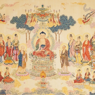 清-丁观鹏《法界源流图》又名千佛图数码微喷高清复制佛像