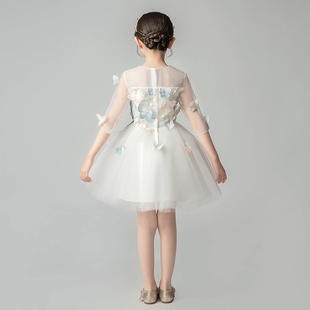 女童晚礼服公主裙蓬蓬纱儿童花仙子婚纱花童小孩模特走秀演出服冬