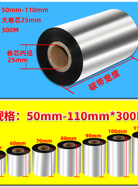 X1i条码标签打印机碳带X1F/iF通用ZMIN致明兴热转印打标机墨带卷