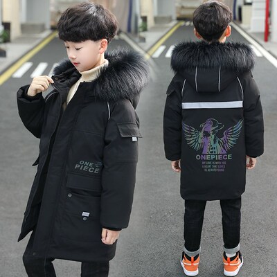男童棉衣加厚冬季2025新款洋气12岁中大童中长款棉服羽绒棉冬装