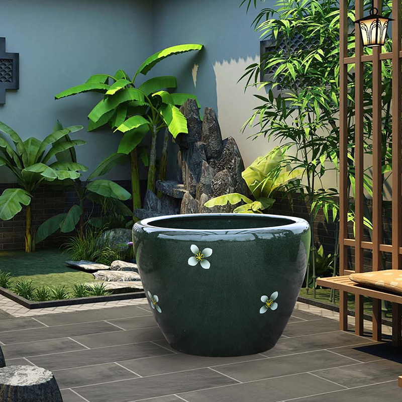陶瓷花盆种树室外庭院荷花睡莲养鱼缸招财乌龟老式水缸特大号鱼缸