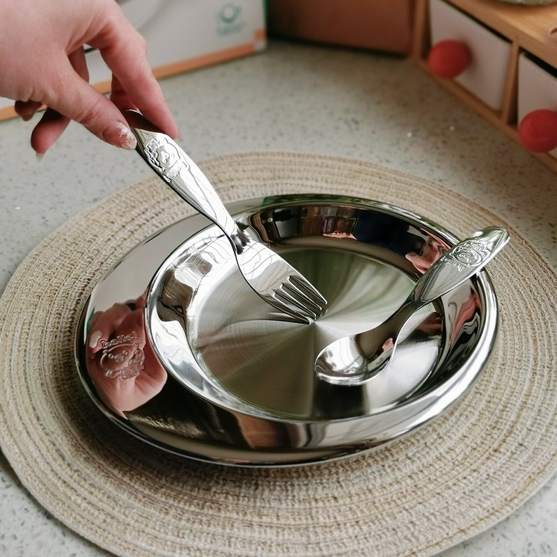 自留款 304不锈钢 儿童碗盘子碗宝宝吃饭碗杯子筷辅食盘水果盘套