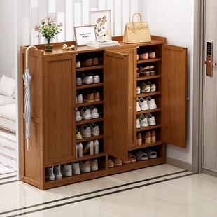 鞋柜家用门口大容量玄关柜一体实木经济型鞋架分层隔板收纳置物柜