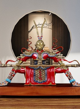 黄铜孙悟空齐天大圣斗战胜佛摆件  客厅玄关创意老板办公室桌装饰