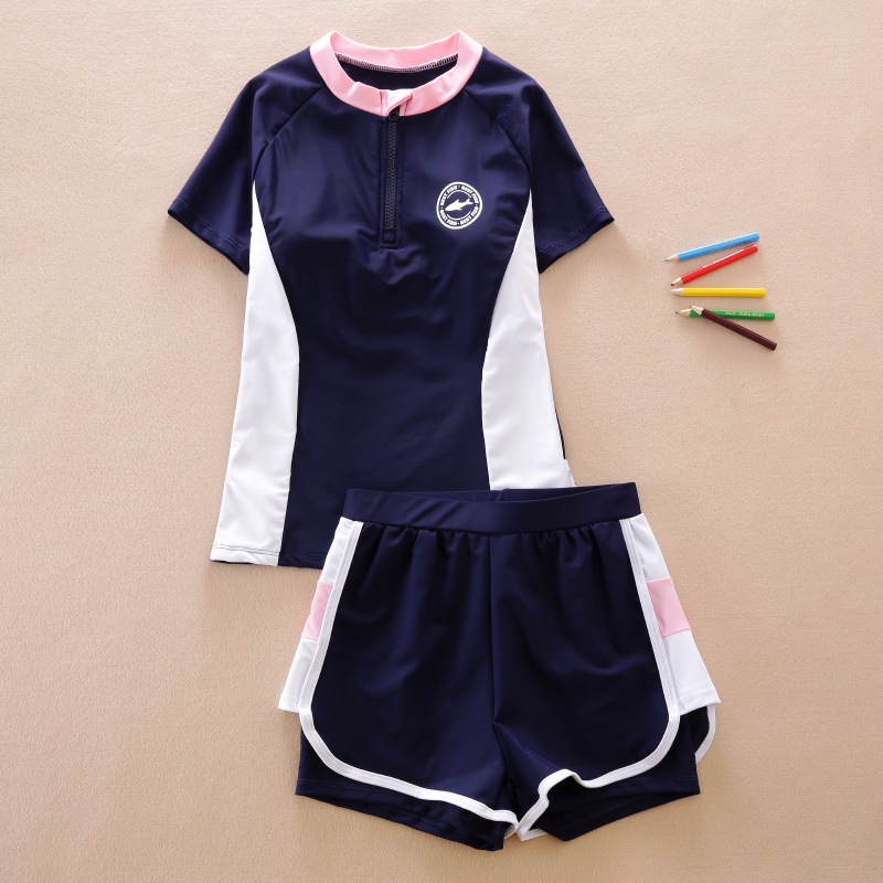 女大童泳衣分体12岁儿童平角裤女孩游泳衣女童泳装中大童2023新款