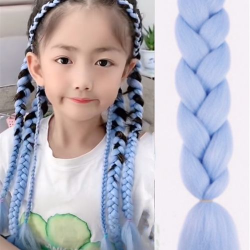 三亚拳击辫彩色渐层假发长版飘带发夹千禧风甜酷少女发圈网红脏辫