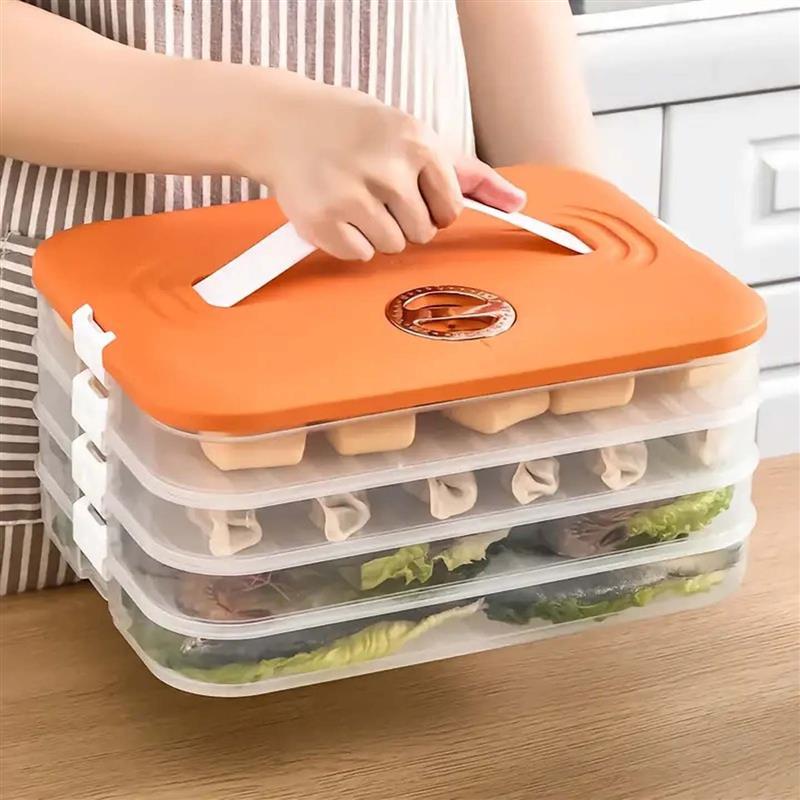凯丽饺子盒家用食品级饺子收纳盒大容量厨房速冻密封保鲜盒馄饨盒