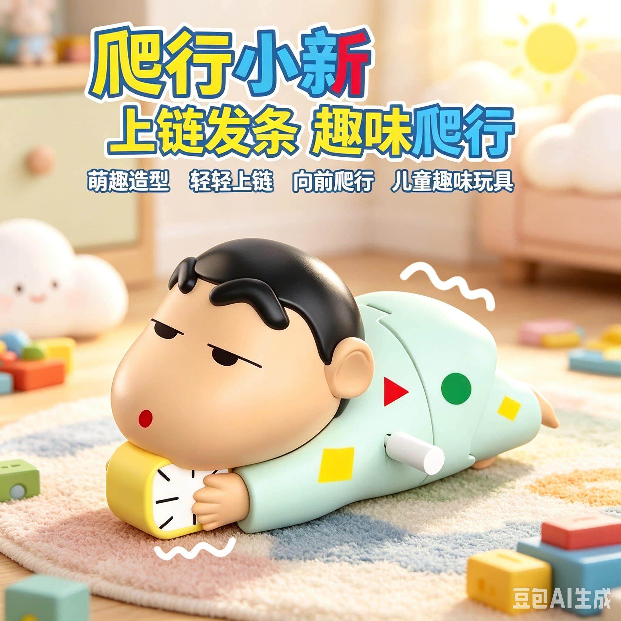 【超值优惠】爬行小新可动爬行小新发条绳子玩具动感摆件ZX