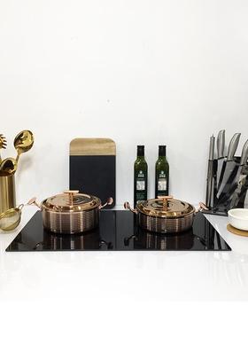 现代轻奢样板房间厨房橱柜软装饰摆件简约组合套装厨具锅具道具