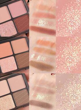 正品HDKD四色眼影盘2023新款碎钻大地色粉色蜜桃泡泡紫色饱和眼妆