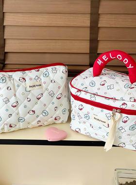 可爱KT猫化妆包女新款精致立体大容量旅行可携式手提杂物收纳洗漱