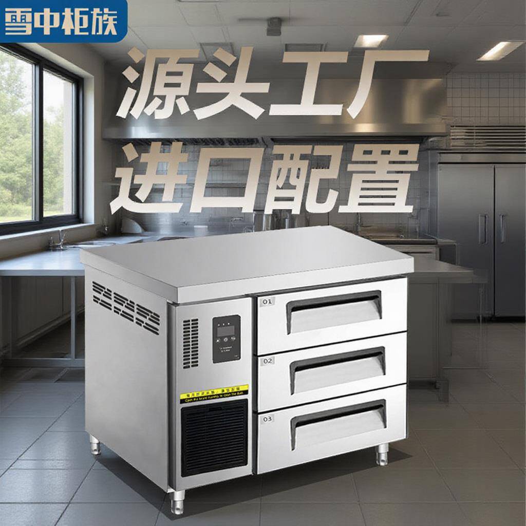 定制抽屉式冰柜商用冷冻不锈刚厨房餐饮店保鲜欧式冷冻冷藏工作台