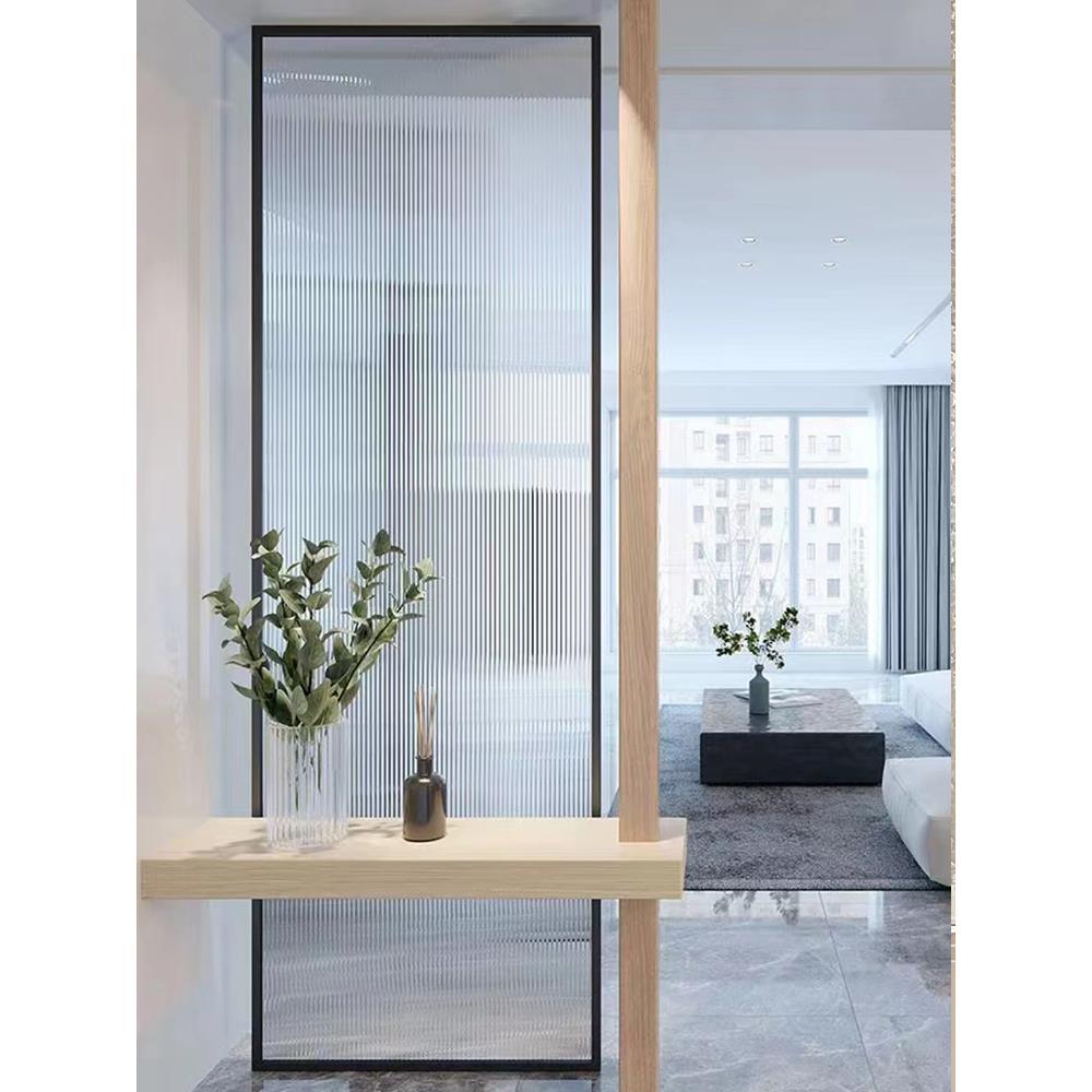 超白长虹钢化玻璃定制门窗隔断屏风艺术玻璃磨砂水纹钻石小灯芯