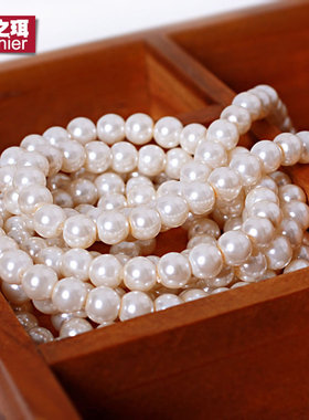 韩版人造珍珠项链长款毛衣链 秋冬简约多层民族风长项链配饰品女